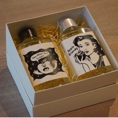 「りんごブランデー&アップルジン」セット【200ml×各1本】|茨城県 大子町 奥久慈