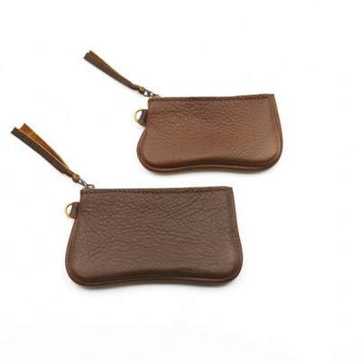ファスナーコインケース・カードケースセット　キャメルブラウン