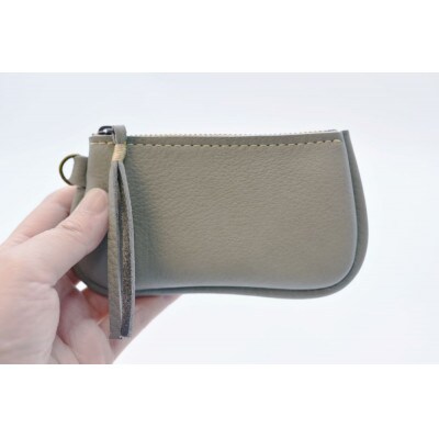 ファスナーコインケース・カードケースセット　ライトグレー