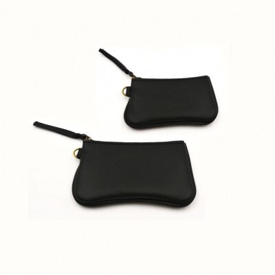 ファスナーコインケース・カードケースセット　ブラック