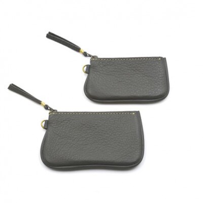 ファスナーコインケース・カードケースセット　ダークグレー