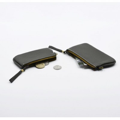 ファスナーコインケース・カードケースセット　ダークグレー