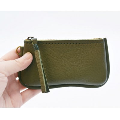 ファスナーコインケース・カードケースセット　オリーブグリーン