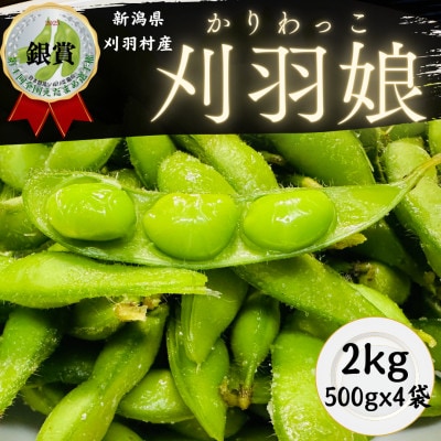 新潟県刈羽村　朝採直送枝豆　刈羽娘2kg(500g×4パック)