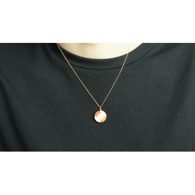 寄木と陶片のネックレス《ワラ白》