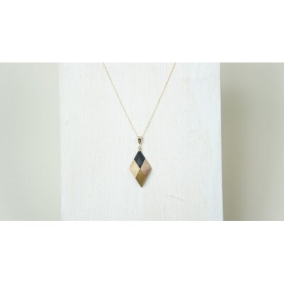 寄木のダイヤネックレス