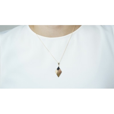 寄木のダイヤネックレス