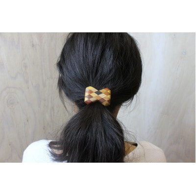 寄木のリボンヘアゴム