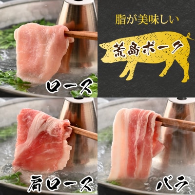 【福井のブランド豚肉】荒島ポーク食べ比べしゃぶしゃぶセット3点盛 700g
