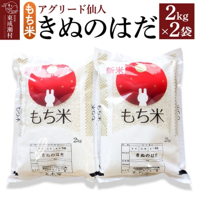 東成瀬村産 もち米(きぬのはだ )2kg×2袋|07_nas-010201