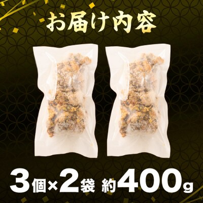 鶏の唐揚げ 3個入×2袋 合計 6個 約400g 《お試しサイズ》|07_tky-100201