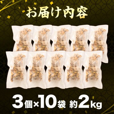 鶏の唐揚げ 3個入×10袋 合計 30個 約2kg|07_tky-101001