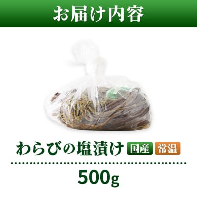 山菜 わらびの塩漬け 500g 秋田県 東成瀬村産 TAKAYA|07_tky-160101