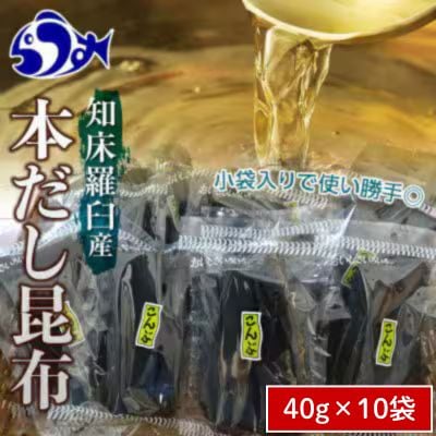 北海道羅臼町　昆布だし用小分け昆布10袋セット(40g×10袋)