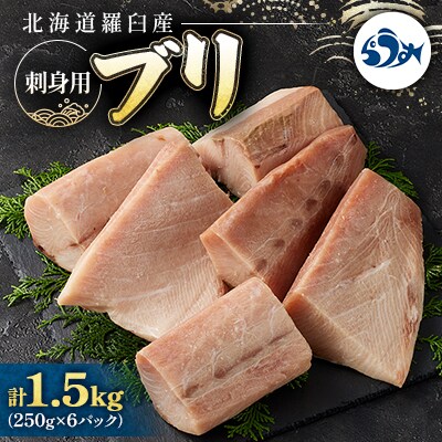 羅臼産刺身用ブリ　1.5kg(250g×6パック)
