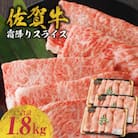 【佐賀牛】霜降りスライス 1.8kg(肩ロース)　すき焼き・しゃぶしゃぶ用【B180】