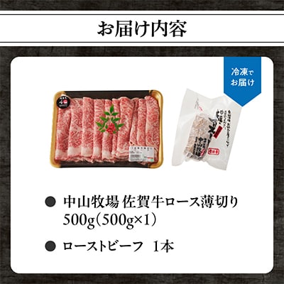 【佐賀牛】ロース薄切り 500g+ローストビーフ1本【B212】