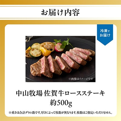 中山牧場 佐賀牛ロースステーキ 500g【C092】