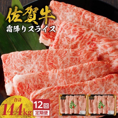 【毎月定期便】中山牧場 佐賀牛霜降りスライスDX 1.2kg(肩ロース)【Z120_12】全12回
