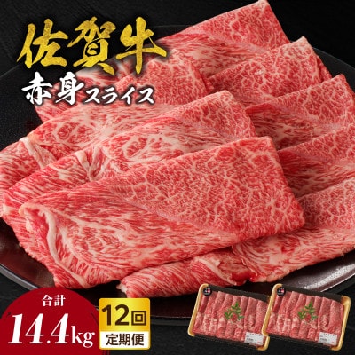 【毎月定期便】中山牧場 佐賀牛赤身スライスDX 1.2kg【Z122_12】全12回