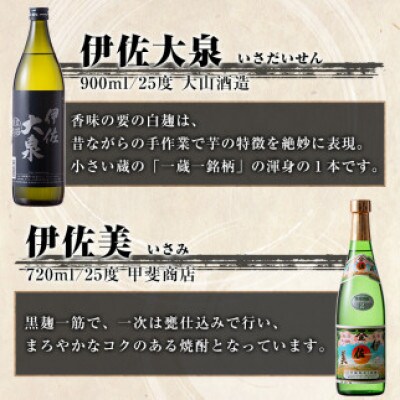 【毎月定期便】伊佐焼酎小瓶飲み比べセット!(各1本・計6本)全6回