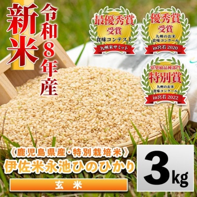 令和8年産 特別栽培米 伊佐米永池ひのひかり(3kg) (玄米)isa535