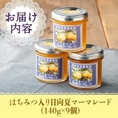 手作りはちみつ入り日向夏マーマレード(計9個・各140g)　isa550