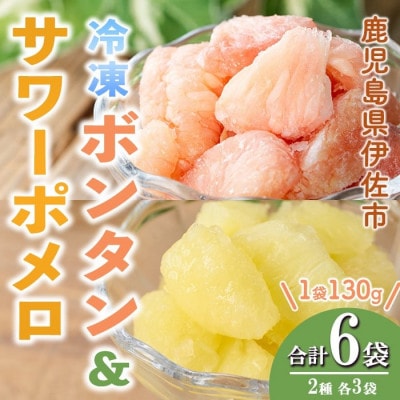 冷凍ボンタン3袋と冷凍サワーポメロ3袋食べ比べセット(合計6袋・各130g) isa865