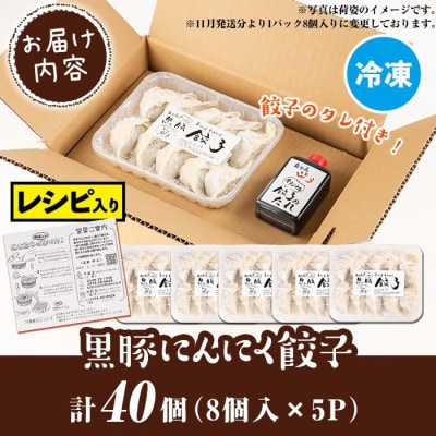 黒豚にんにく餃子(計40個・8個入り×5P)