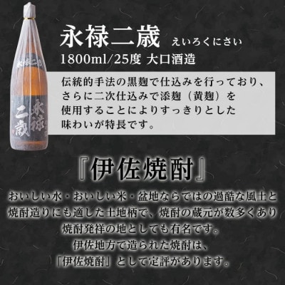 焼酎ふるさと巡りセット!伊佐美、伊佐大泉、永禄二歳(1800ml各1本・計3本)