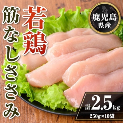 鹿児島県産 若鶏筋なしささみセット (計2.5kg・250g×10袋) isa709(伊佐市)
