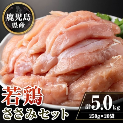 鹿児島県産若鶏ささみセット(計5kg・250g×20P) isa715(伊佐市)