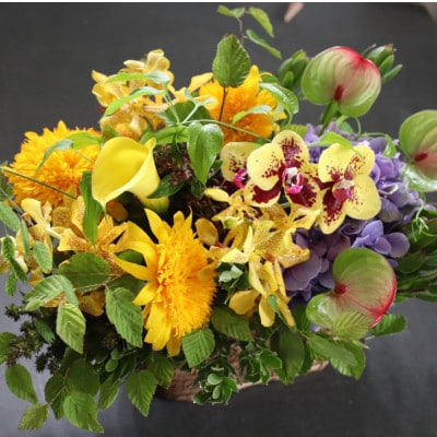 オリジナルフラワーアレンジメント (Lサイズ) 直径約30cm 季節のお花(生花)おまかせ