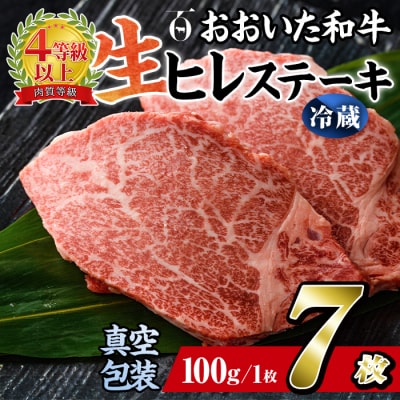 <冷蔵 真空包装>おおいた和牛 ヒレステーキ(7枚)