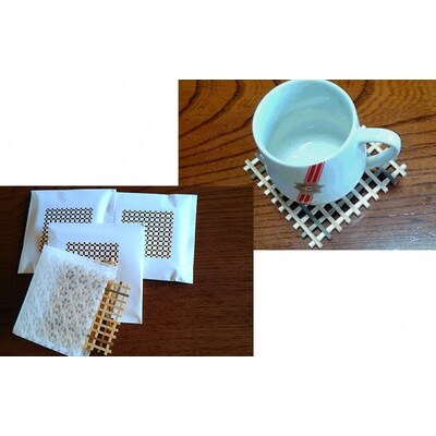 小玉建具店 和紙袋入り 手作り組子コースター[No.5880-3034]