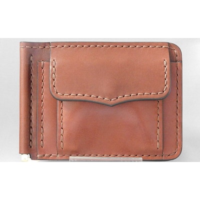 コインケース付　札バサミ(ブラウン)90×125×20mm[No.5880-3159]