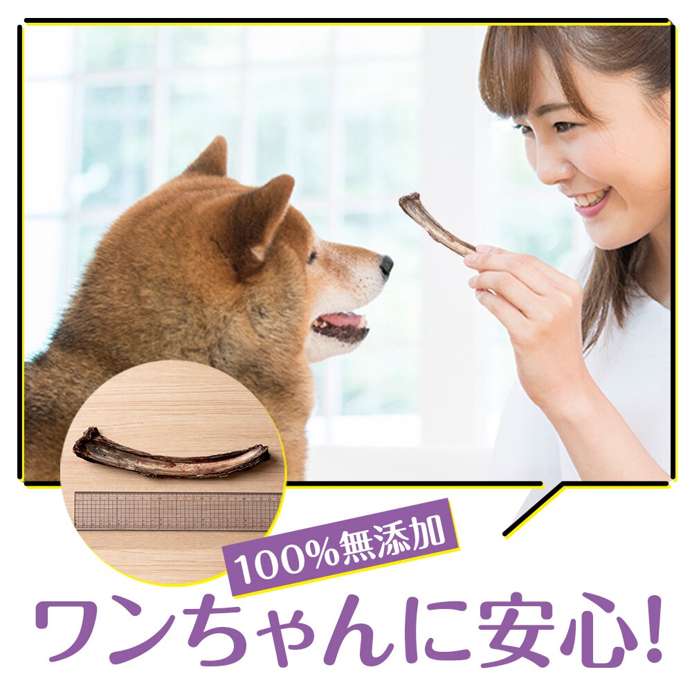 犬 おやつ 無添加 国産  骨 エゾ鹿 肉付き アバラ骨 (150g)犬用