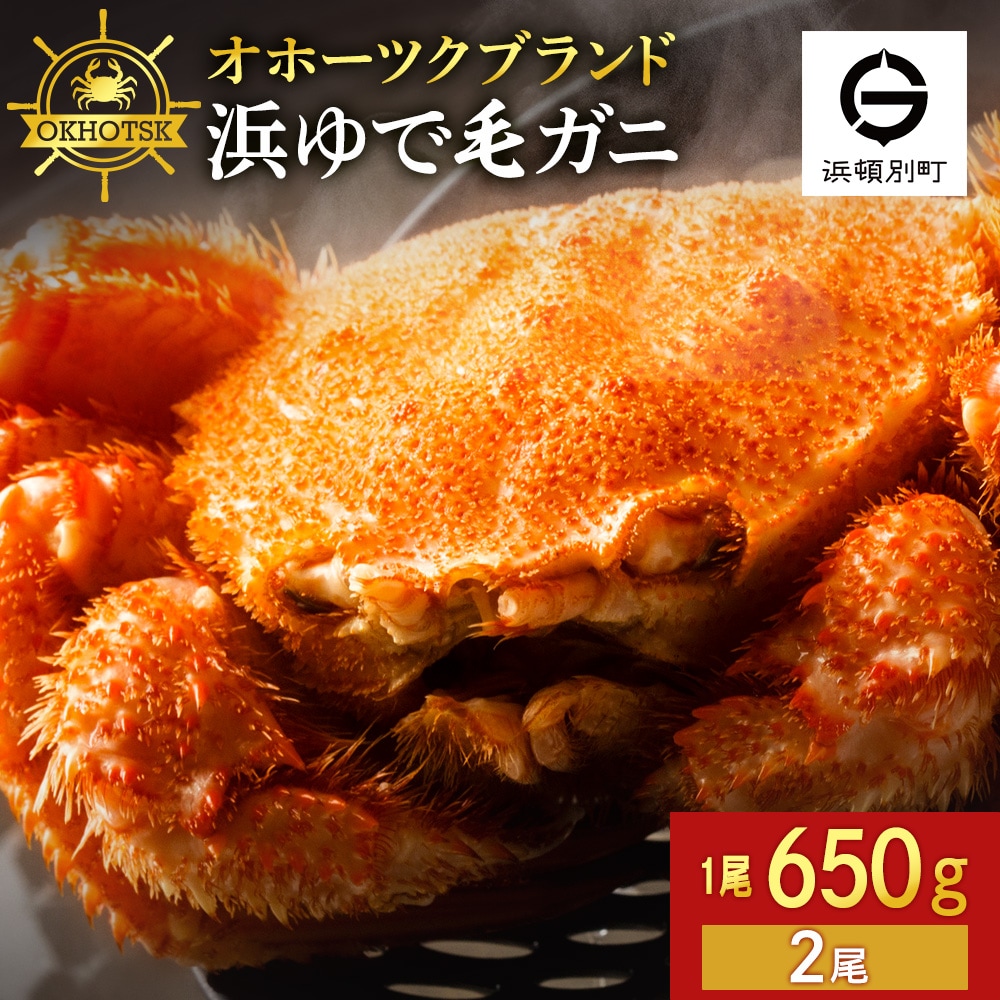 ☆北海道産 毛ガニ 約650g×2尾 セット かに 蟹 毛蟹 冷凍 北海道産 浜頓別町