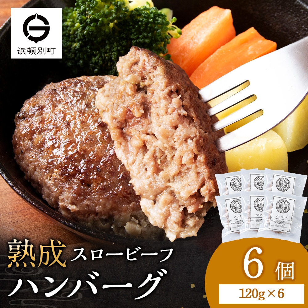 放牧牛 スロービーフ ハンバーグ 120g 6個(計720g) 杉山牧場 北海道 浜頓別 肉 牛