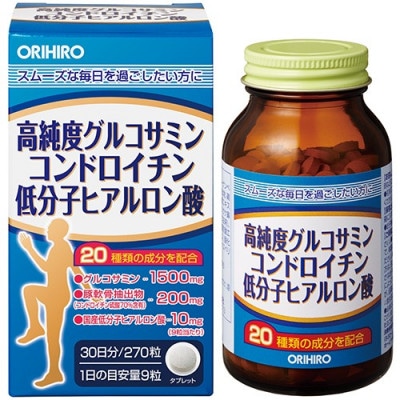 ORIHIRO オリヒロ 高純度グルコサミン コンドロイチン 低分子ヒアルロン酸 30日分 270粒