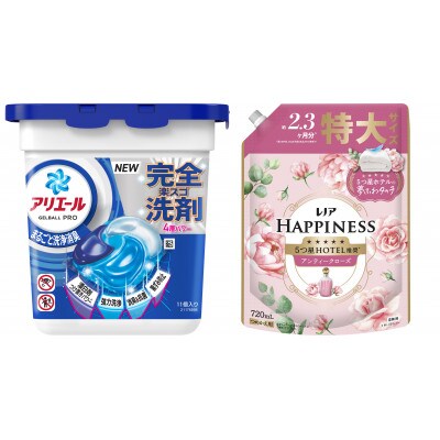 アリエール ジェルボール プロ 本体 & レノアハピネス アンティークローズ つめかえ用720mL