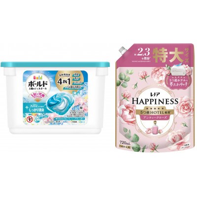 ボールド ジェルボール 4D 爽やかフレッシュサボンの香り 本体& レノアハピネスローズつめかえ用