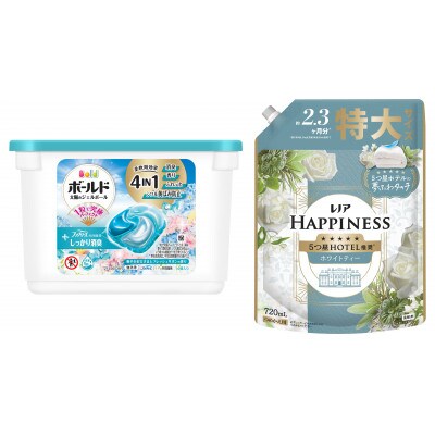 ボールド ジェルボール 4D 爽やかフレッシュサボンの香り 本体& レノア ホワイトティーつめかえ用