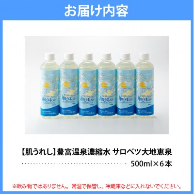 豊富温泉 濃縮温泉水 サロベツ大地恵泉 (500ml×6本)