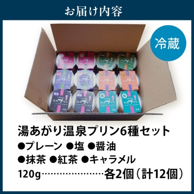 湯あがり温泉プリン 6種類 各120g×2個 計12個