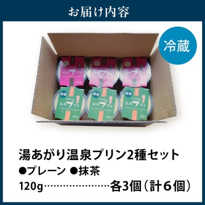 湯あがり温泉プリン 2種類 各120g×3個 計6個
