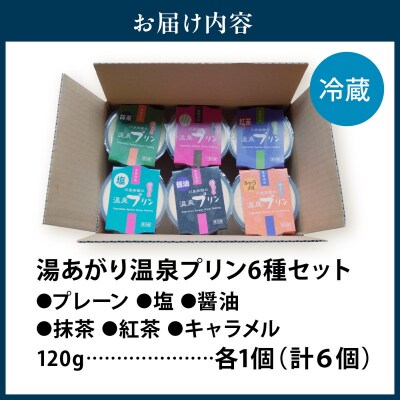 湯あがり温泉プリン 6種類 各120g×1個 計6個