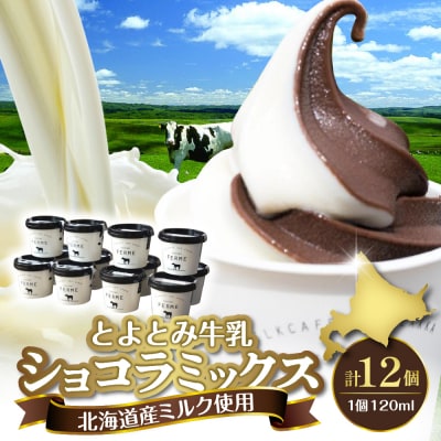 とよとみ牛乳ソフトクリーム【ショコラミックス 120ml×12個】