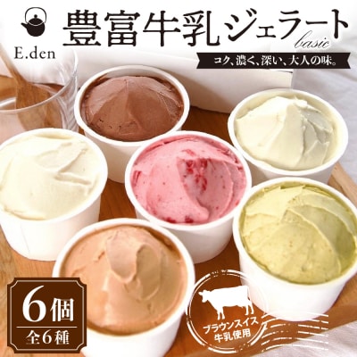 E.den(エデン) 豊富牛乳ジェラート ベーシック 6個セット