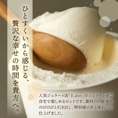 E.den(エデン) 豊富牛乳ジェラート ストロベリーソースミルク 100ml×6個